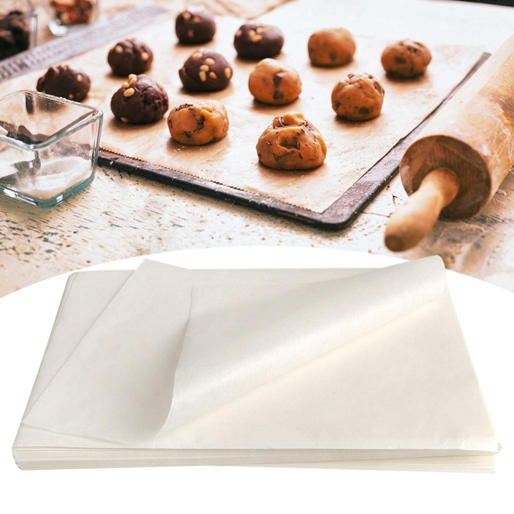 500pcs Double Sided Food Grade Baking Parchment Heat Resistant Non Stick Baking Paper  Cake  Making