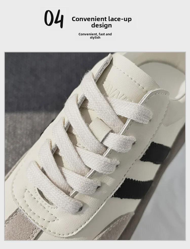 Women's 2024 Spring Dexun Thick-Soled Retro White Sneakers: Versatile Casual Sports Shoes