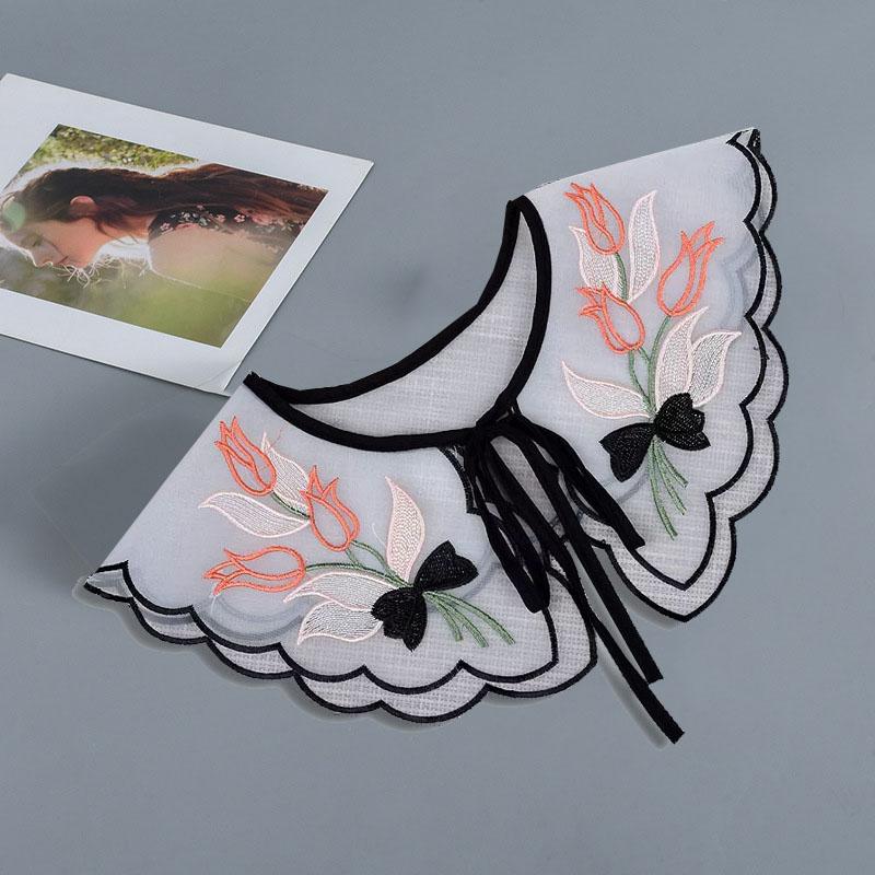 Мода 2023 года, женская, для девочек, кукла Лолита, шаль, поддельный воротник, вышитое ожерелье, лацкан, блузка, накидка на плечо, короткая накидка, поддельный воротник