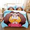 Мультяшный набор постельного белья с принтом Puppycat Пчела Пододеяльник Наволочка Комплект постельного белья Простыня Покрывало для одеяла Размеры: Полный, Queen, King