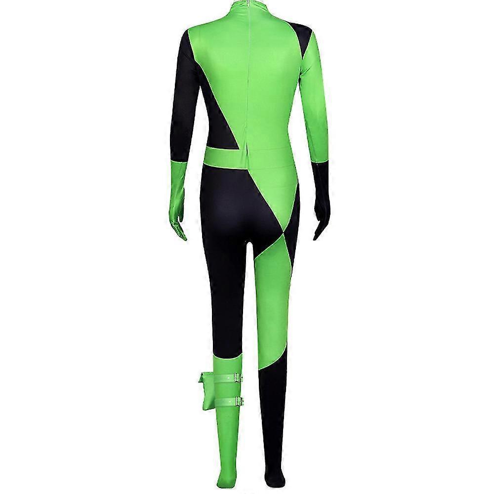 Women's Miss Go Theme Bodysuit Jumpsuit Cosplay Costume Shego Costume Halloween Female Dress Up