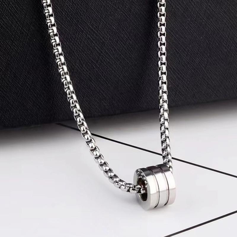 Новое мужское ожерелье, круглое ожерелье из титановой стали, женское ожерелье Джокер, длинная цепочка для свитера