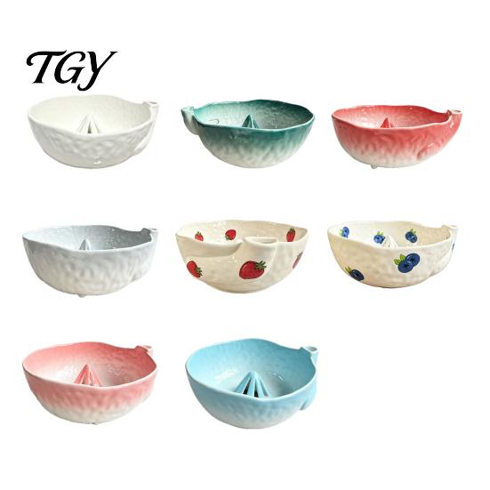Sophisticated Ceramic Kitchen Decor Berry Washing Bowl with Drainage Holes, Fruit Essential for Lovers Rinse Basin, Colander Fresh Berries Vegetables
