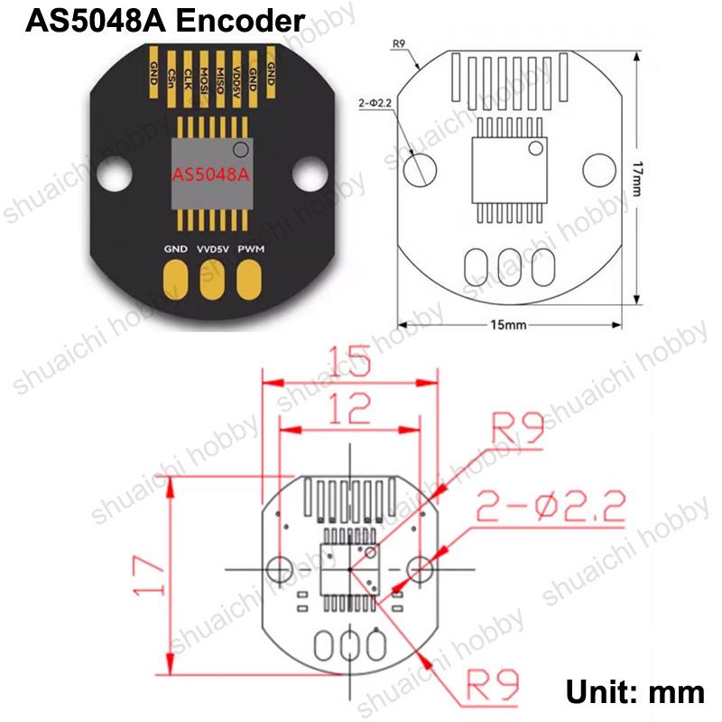 HT1105 Micro Gimbal Brushless Motor Three-phase High Speed Engine AS5600/AS5048A Magnetic Encoder 12V Parts DIY for RC Model