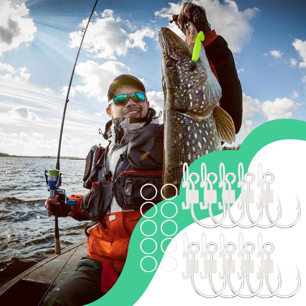 5/10/20Pcs Stainless Luminous Bait Fixed Holder Set Fishing Hooks for Fishing Accessories