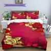 Golden Flower Pattern Bedding Quilt Set Quilt Cover Pillowcase Home Decoration Gift (1 * duvet cover + 2 * pillowcase, without core)