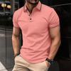 Новая летняя мужская спортивная однотонная рубашка-поло с короткими рукавами и лацканами для отдыха