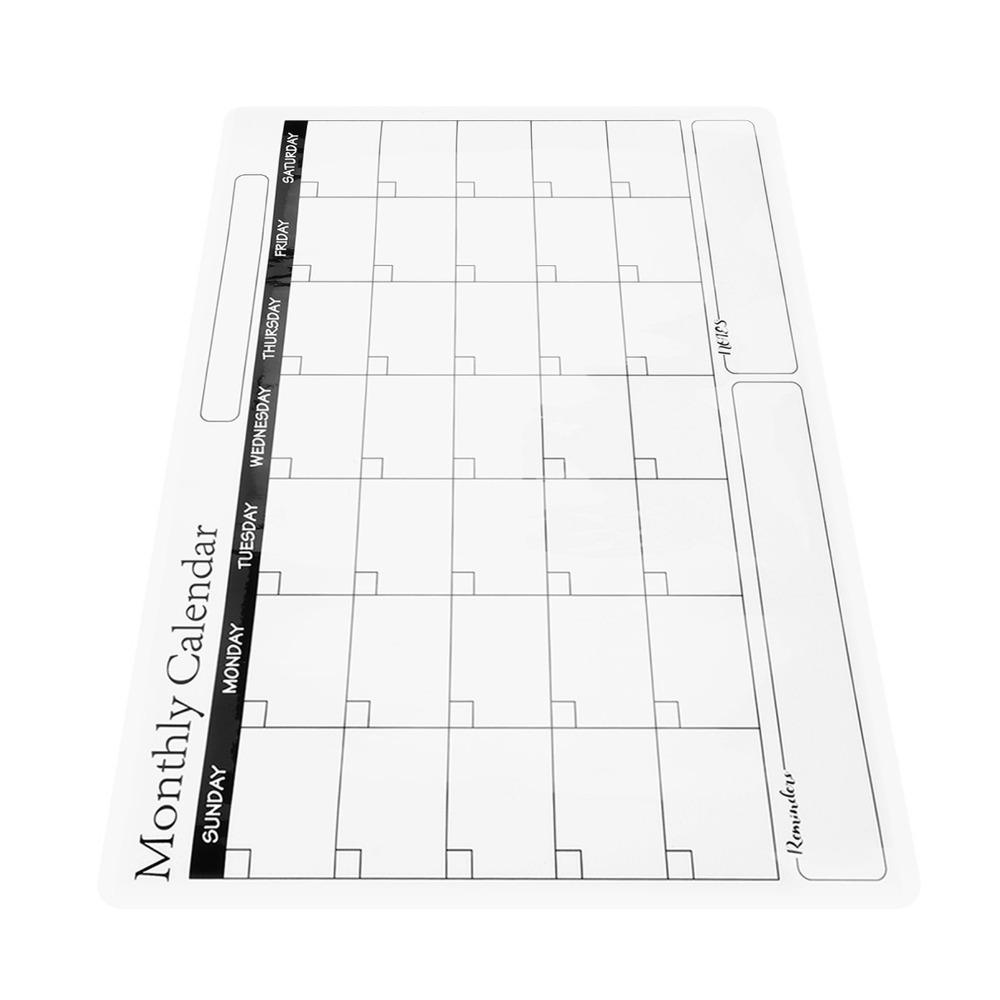 Peel and Stick Calendar PET Material Fridge Calendar Whiteboard Calendar Refrigerator Surface