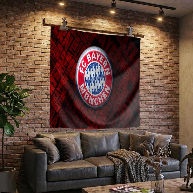 1PC Bayern Munchen Logo Design Tapestry, Unique Design Tapestry, Wall Decor for Bedroom,Livingroom, Playroom,Heartwarming Fan Holiday Gifts
