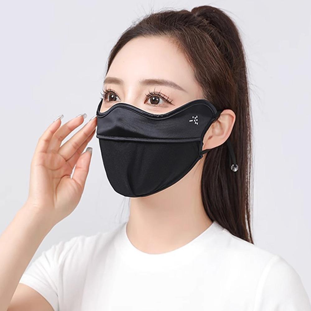 Breathable UV Face Mask Summer Cycling Wind Shield Lightweight Ice Silk Face Cover Commuting