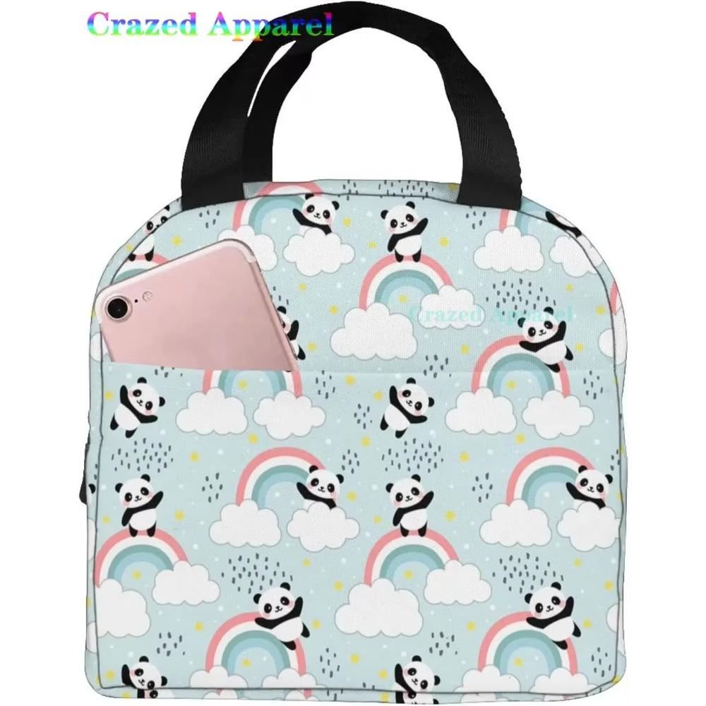 Милая розовая панда термобокс для ланча Bento Kawaii сумки для ланча Маленькие контейнеры для закусок Сумка-ланчбокс Изолированный пакет со льдом