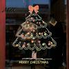 Festival Atmosphere Decors Christmas Tree Window Sticker, Simple Line Static Cling Decal, Waterproof Art Removable Festive PVC Decal for Holiday Home