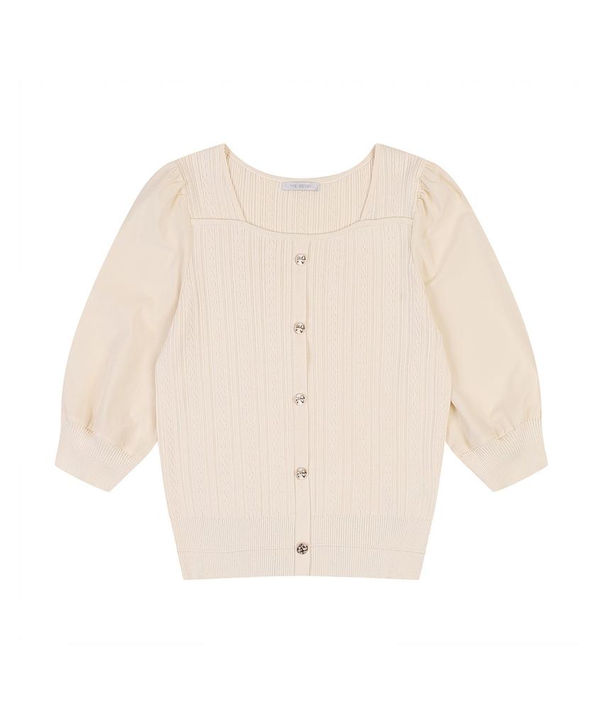 MESENSE Square Neck Short Sleeve Knit_Mb48Knmd03Z