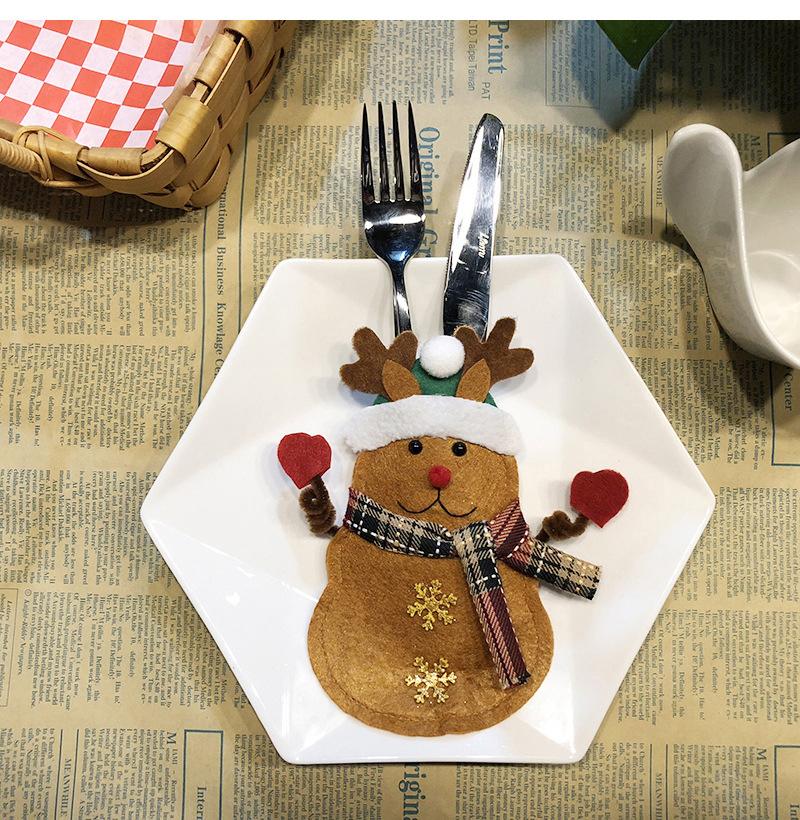 Креативная сумка для ножа и вилки Санта-Клауса, мультяшный чехол для посуды, Рождественский чехол для ножа и вилки