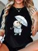 Cute Hamster In Raincoat Umbrella T-shirt