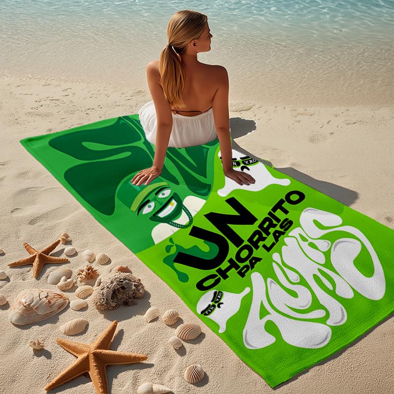 proof beach towel with a Feid6 pattern - soft,absorbent,quick-drying,machine washable - perfect for swimming,camping,bathing