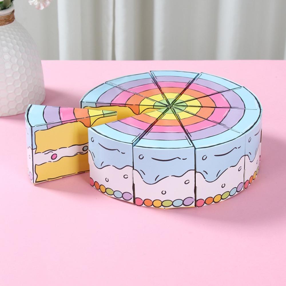 10PCS Paper Triangular Cake Shaped Gift Box Cartoon Combination Party Gift Packing Box DIY Birthday Party Favor Box Baby Shower