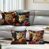 Декор для дома Леопардовые и цветочные наволочки с узором Наволочка с узором Подходит для дивана Спальни Автомобиля Наволочка