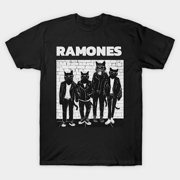 Мужская черная футболка с принтом Ramones Печать на трансферной бумаге без вырезания Хлопковая футболка