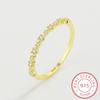 Minimalist 925 Sterling Silver Rings for Women Fashion Gold Shiny Zircon Rings Wedding Bridal Rings Charming Wedding Jewelry Gift