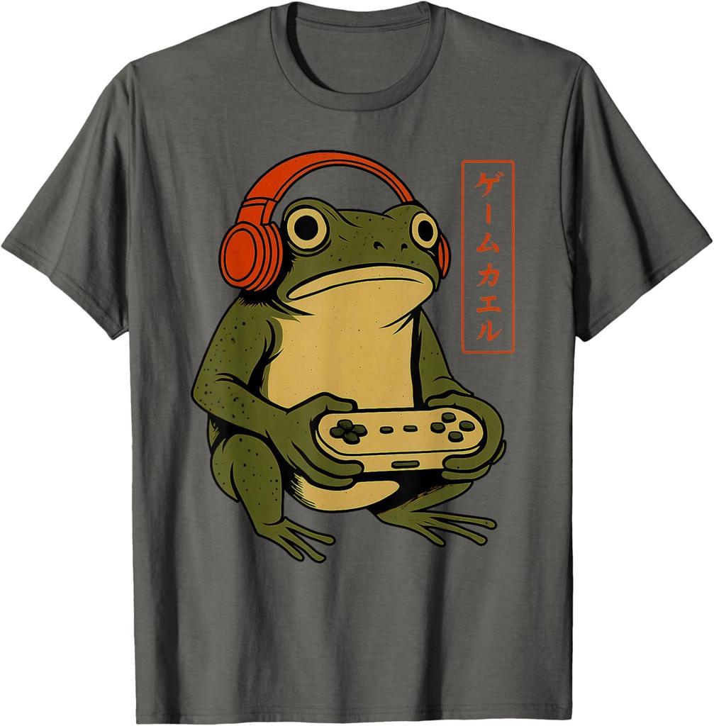 Japanese Gamer Frog Art Funny Vintage Gaming Lover Unisex T-Shirt