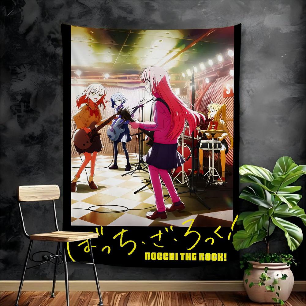 Аниме Певица BBocchi The RRock Мультяшный Гобелен Хиппи Цветочные Настенные Ковры Декор Комнаты Общежития Арт Домашний Декор