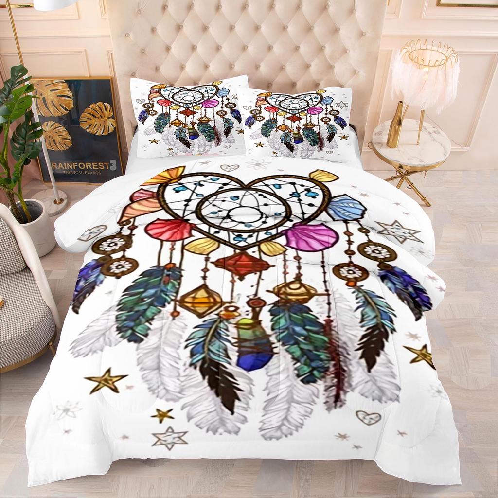 Комплект постельного белья Ловец снов Роскошное мягкое постельное белье для детей и взрослых 3D-печать Домашний декор Односпальный Двуспальный Полуторный Богема Комплект пододеяльника