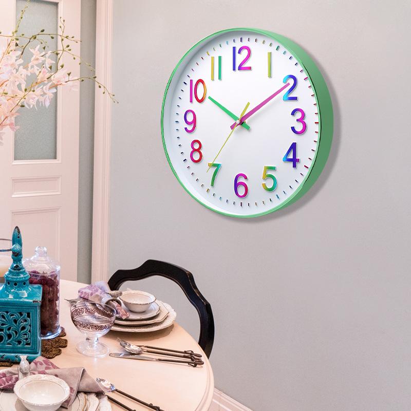 12 дюймов 30 см Бесшумные настенные часы, Креативные и модные, Детская, Дом, Гостиная, Трехмерные цифровые минималистичные часы