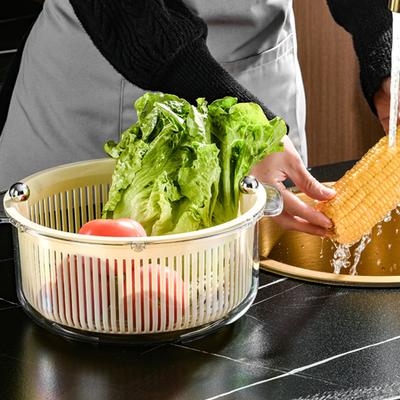 Овощефруктовая мойка Многофункциональная корзина для слива Поднос для фруктов Универсальный вращающийся инструмент для подготовки пищи Кухонный аксессуар