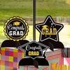 Congrats Grad 2025 Graduation Sign Black Gold GRAD Theme Decor Party Favors