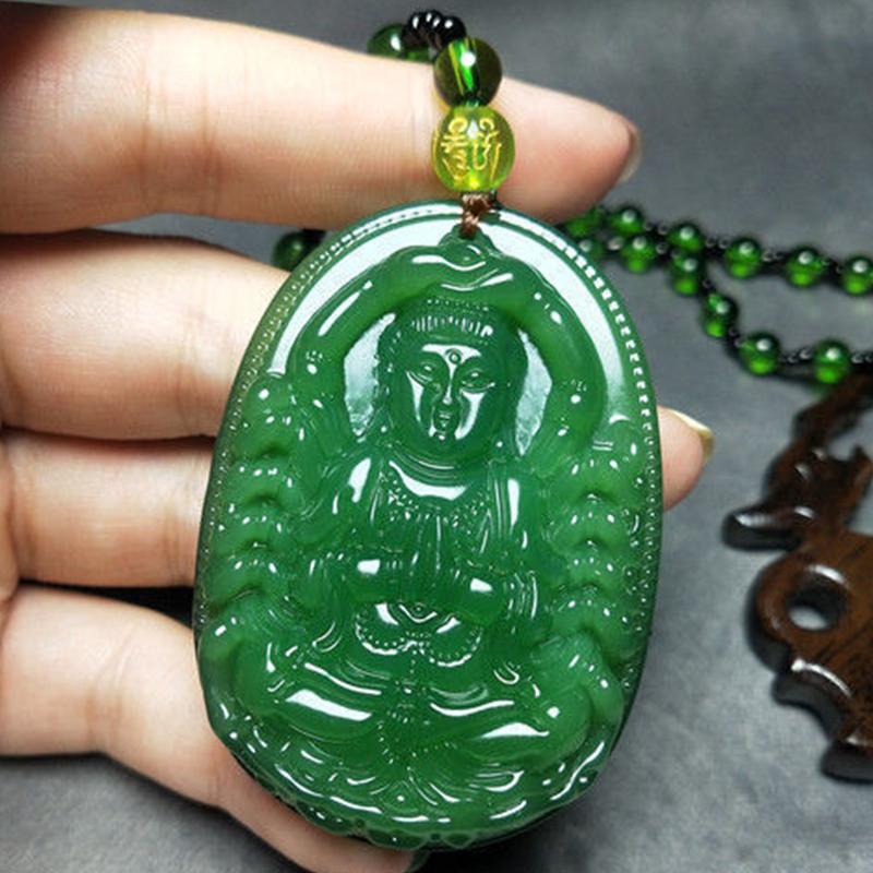 Classic Natural Chinese Agate Pendant Jade Necklace Charm For Women Men Jewelry Carved Blessing Lucky Amulet Gifts
