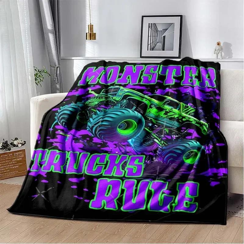 3D Monster Jam Монстр-трак Мультяшная Фланелевая Мягкая Плед Плед для Спальни Мальчика Дивана Кровати Теплый Плед Пикник