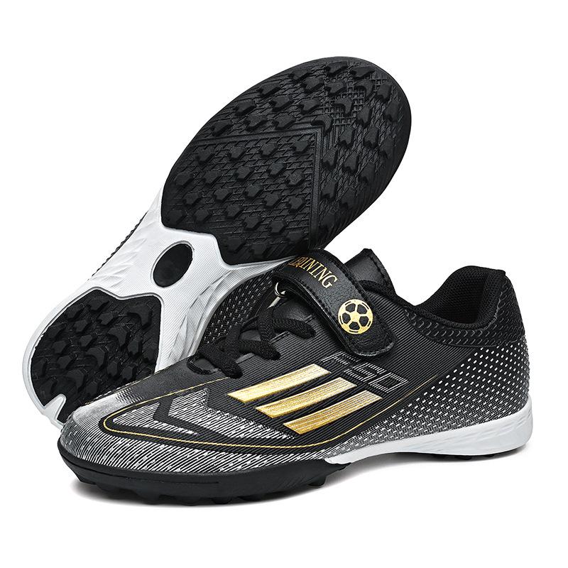 Детские противоскользящие футбольные бутсы на липучках для искусственного покрытия для мальчиков и девочек - Износостойкие тренировочные бутсы для соревнований