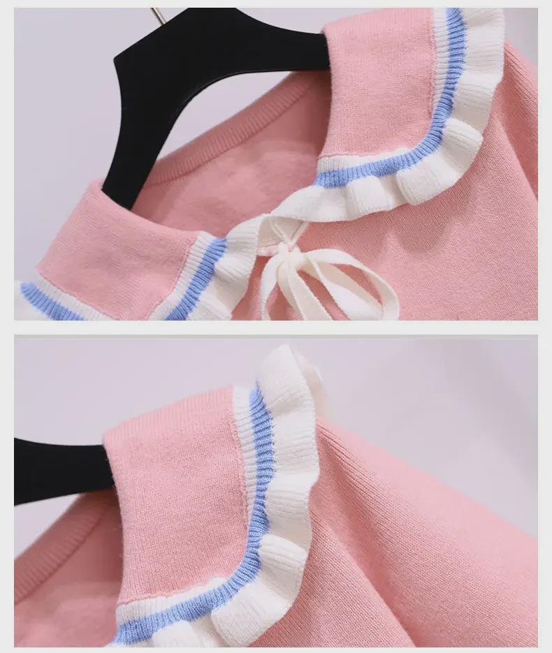 Вязаное платье-свитер для девочек - осень/зима в стиле корейской принцессы для детей среднего и старшего возраста