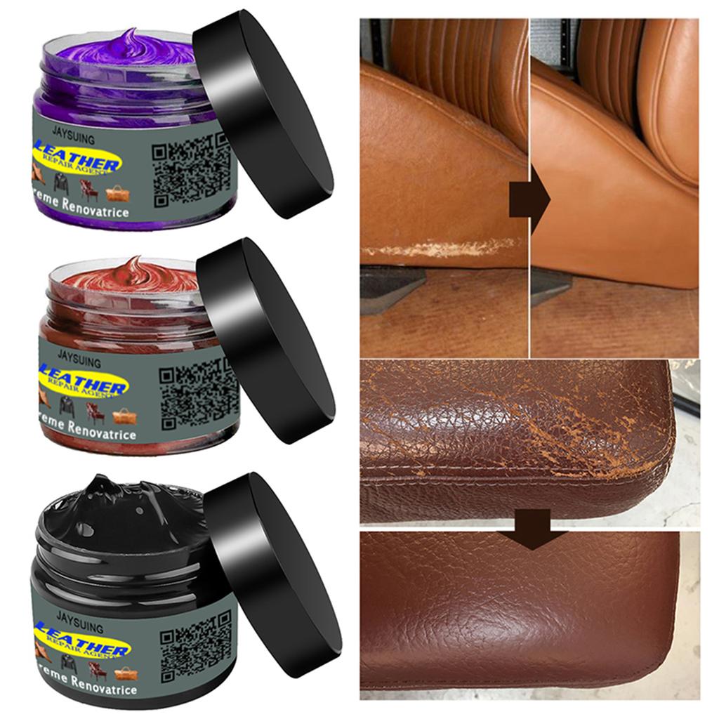 Leather Recoloring Paste Super-fast Drying Leather Repair Gel for Leather & Vinyl Couches Boat Car Seats Furniture
