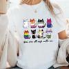 LGBTQ Pride Cats T Shirt Men Women Rainbow Ally Tee You Are All Safe with Me Cotton Short Sleeve Round Neck Tees Clothes