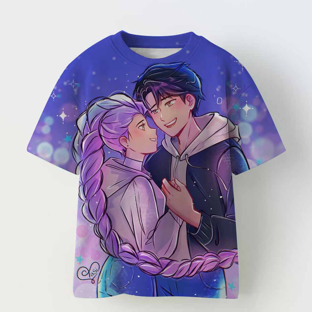 Kpop Demon Hunters Children's Clothing Short Sleeve T-shirt Cute Kpop Demon Hunters T Shirt Harajuku Tshirt for Boys Girls