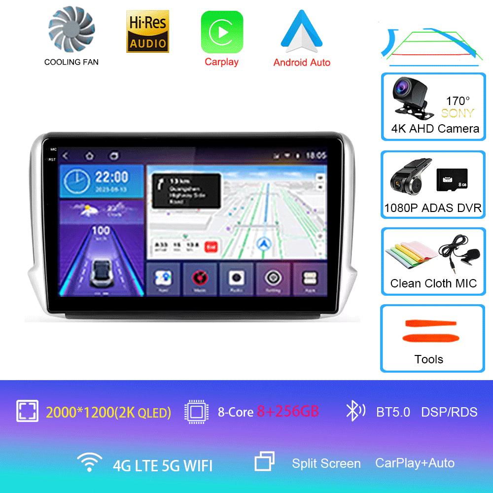 For Peugeot 2008 208 Series 2012 2013 2014 - 2018 Car radio Android 14 Navigation Multimedia Player Carplay Auto Stereo BT video