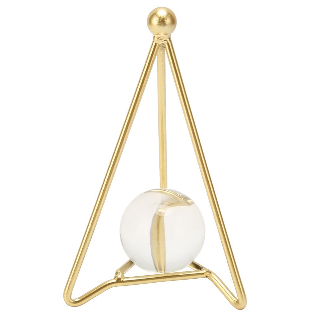 Artificial Crystal Ball with Gold Stand Geometric Abstract Art Display Living Room Home Decoration
