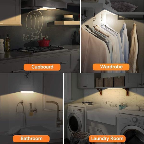 LED Night Lights Wireless Motion Sensor Wall Light USB Rechargeable Kitchen Cabinet Night Lamp