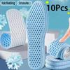 (5 Pairs) Summer Cool And Antibacterial Sports Insoles For Men And Women, Sweat Absorbing Breathable, Bare Feet, Sweat Proof, Super Soft Insoles