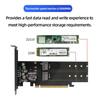Карта расширения M.2 NVME Металлическая плата-адаптер PCIE 3.0 X16 M Key SSD Riser Card 4 слота Поддерживает Raid с радиатором