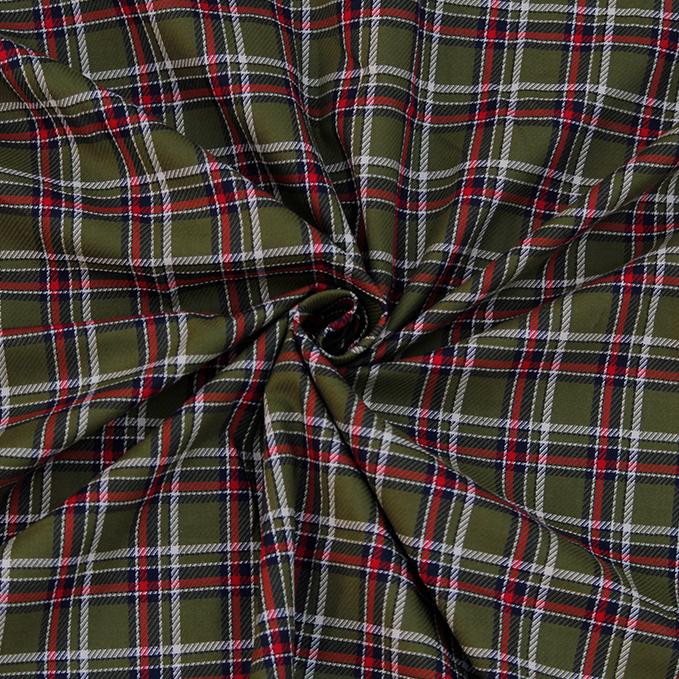 Premium Green Checkered 100% Cotton Fabric - 180 GSM, Yarn-Dyed for Garments & Upholstery