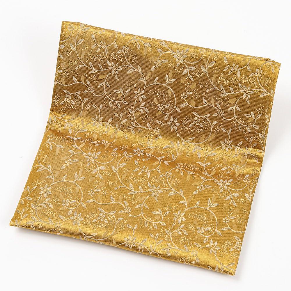 Мешочек для буддийских четок, двухстворчатый, унисекс, киотский дамаск, бумажная коробка, подарок, сделано в Японии, узор из мелких хризантем и китайских цветов, золото,