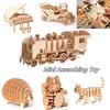 3D Wooden Car Animal Puzzle Jigsaw Woodcraft Kit Toy DIY Self-Assembly Model
