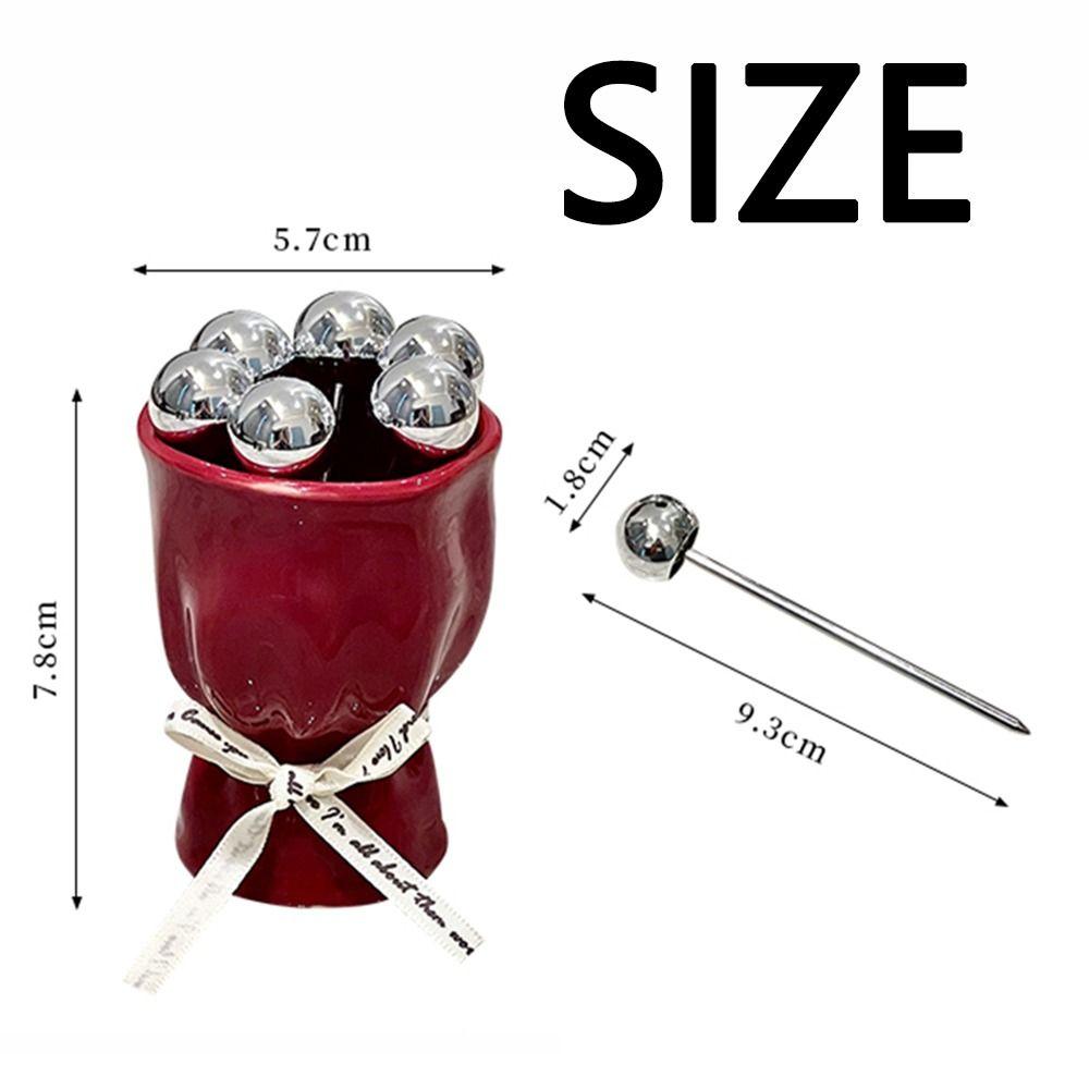 Bouquet Shape Fruit Forks Set INS Fruit Receipt Jar Stainless Steel Fork  for Tasting Salad