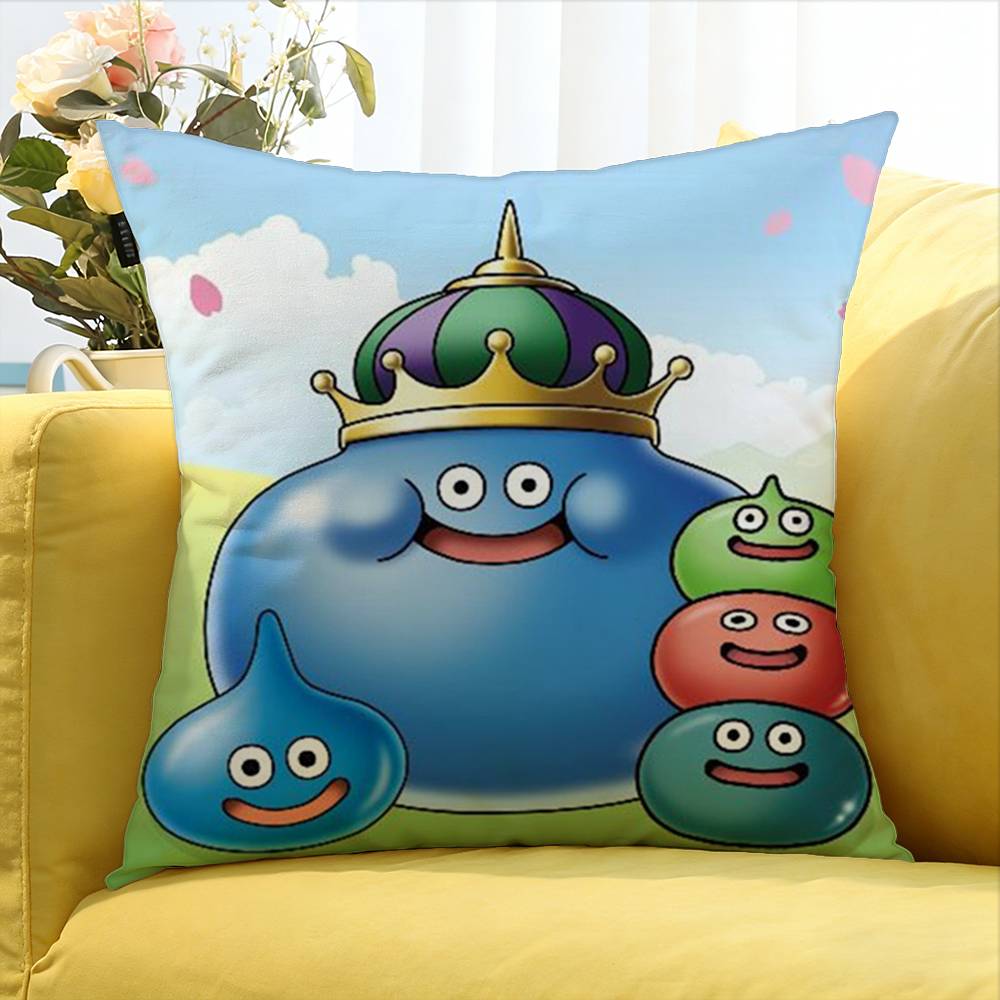 Cartoon Slime Dragon Quest World Various Sizes Square Pillow Case For Car Home Bedchamber Decor