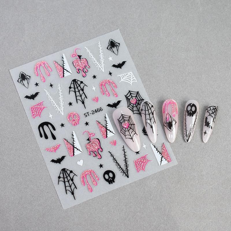 3D Хэллоуин Наклейки для ногтей Маленький Паук Тыква Привидение Забавные Блестящие Наклейки для ногтей Для Фестивального Декора Ногтей Маникюрные Слайдеры