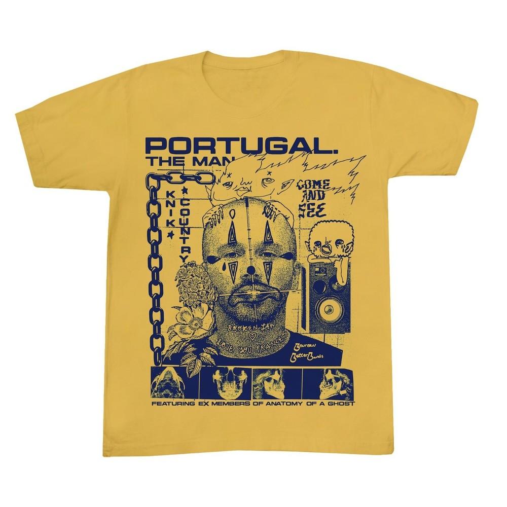Portugal The Man Золотая футболка 100% хлопок Подарок фанату BL622 Унисекс футболка