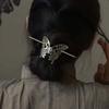 Chinese Style Metal Hollow Butterfly Hair Stick For Women Vintage Silver Color Handmade Chopstick Hair Bun Pins Hair Accessories